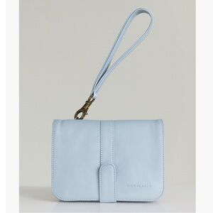 Wanderers Travel Co The Milano Small Clutch Sky Blue Leather Bag NWT Crossbody